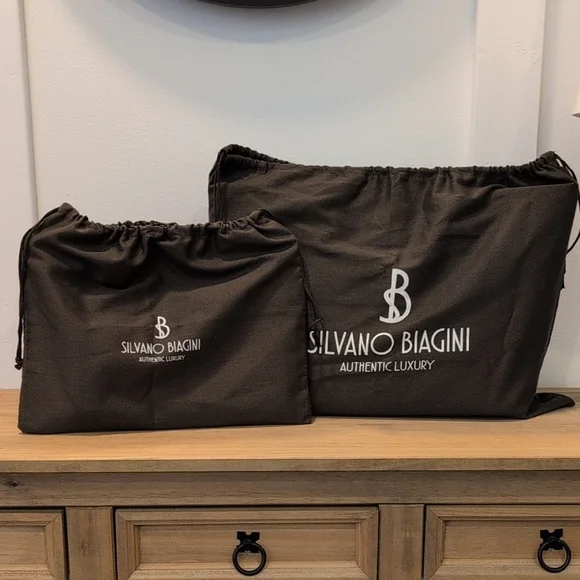 Silvano Biagini Python Bag & Matching Clutch Navy Blue